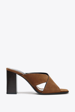 SPLIT SUEDE BLOCK HEEL SANDALS - Zara фото 10