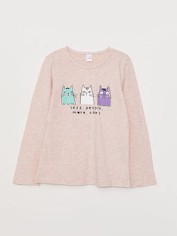 Bisiklet Yaka Bask?l? Uzun Kollu K?z ?ocuk Pijama Tak?m? - Waikiki фото 2