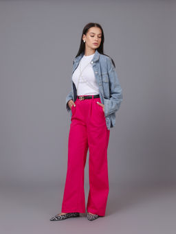 Женские Брюки широкие палаццо. С046 Фуксия от фабрики Спортсоло