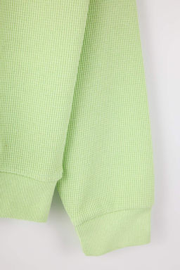 Yesil Oversize/Genis Kesim Bisiklet Yaka Sardonsuz Sweatshirt TMNAW25SW00194