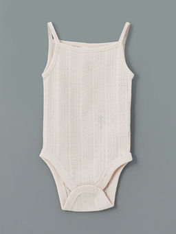 Kare Yaka K?z Bebek ??t??tl? Bodysuit 3l?