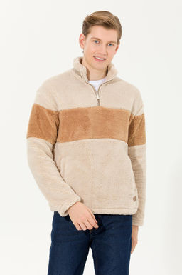 U. S. Polo Assn Мужская комфортная толстовка с воротником-стойкой и камнем