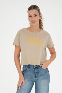 Женская футболка светло-хаки - U.s. polo assn фото 8