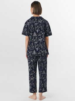 Комплект домашний женский синий с узором