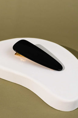 Заколка для волос зажим, арт. 71797 / 10 ЧЕРНАЯ (в наборе: 1шт., 6,9 см, черный металл, ацетилцеллюлоза, цвет: чёрный, подложка из мелованного картона + ПЭТ-пакет с европодвесом)