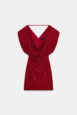 SHORT DRESS WITH SHOULDER PADS AND RHINESTONES - Zara фото 5