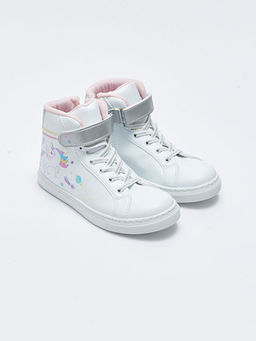 Deri G?r?n?ml? Ba?c?k ve C?rt C?rtl? Bilek Boy K?z ?ocuk Spor Ayakkab?