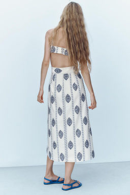 MIDI DRESS WITH CUT-OUT EMBROIDERY - Zara фото 5