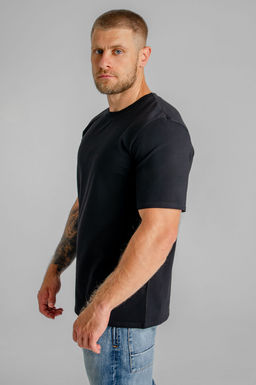 Арт. 61112/8 Футболка  мужская однотонная 48-58 (6 шт) Цвет:черный