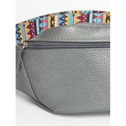 Сумка женская натуральная кожа (на пояс) Croco-856, 1 отд, серый металлик (230) 246905 - Adelia фото 4