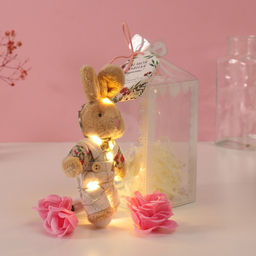 Набор подарочный Зайчик в комбинезоне, мыльные розовые розы 5 шт., роса, 7?7?12 см - Simaland фото 2