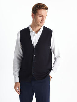 Standart Kal?p V Yaka Erkek Triko Yelek