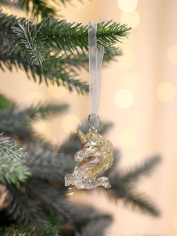 Ёлочные игрушки 2 шт. Зимнее волшебство. Единорожки, 43.5 см, прозрачный фото 8