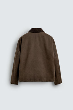 CONTRAST WAXED-EFFECT JACKET - Zara фото 8