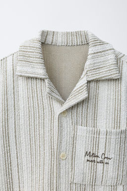 CAMISA PUNTO RAYAS / Verde - Zara фото 4