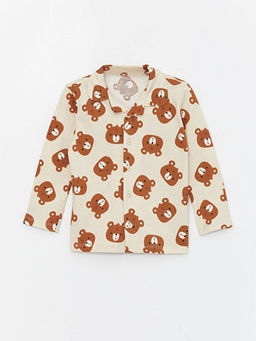 G?mlek Yaka Uzun Kollu Bask?l? Erkek Bebek Pijama 2li Tak?m - Waikiki фото 2