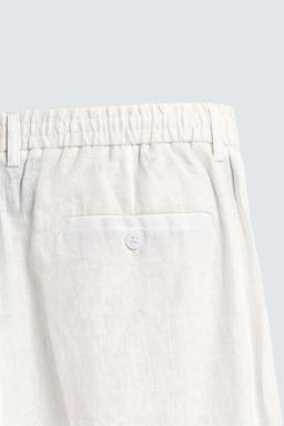 PANTAL?N REGULAR FIT 100% LINO / Blanco - Zara фото 9