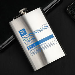 Фляжка Счастье, 270 мл, серебристая