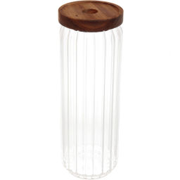Банка для продуктов стеклянная 1300мл "Bella cucina" с крышкой из акации 9*25см