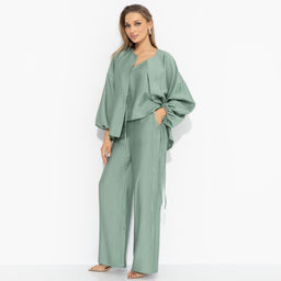 Брючный комплект лёгкий, Приручённый шик (3 в 1, зеленый)