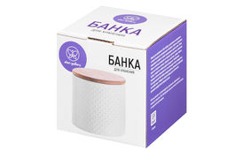 Банка д/хранения 450 мл 9,5*9,5*9,5 см Бисерс бамбуковой крышкой с силик.уплотнит. молочно-белый - Elan gallery фото 6