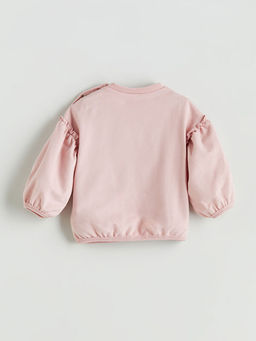 Bisiklet Yaka K?z Bebek Sweatshirt ve E?ofman Alt 2li