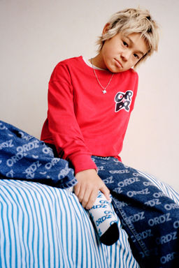 WIDE-LEG JEANS WITH TEXT PRINT - Zara фото 7