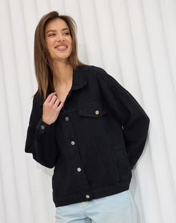 K11861 Джинсовая рубашка OVER SIZE ЧЕРНЫЙ