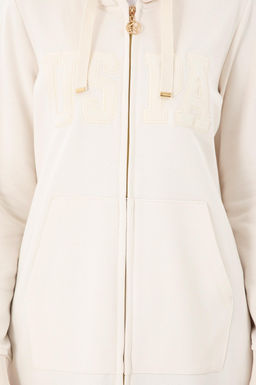 Женская кремовая толстовка с капюшоном - U.s. polo assn фото 6