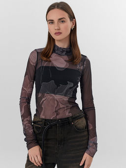 Джемпер женский черный из сетки - Mark formelle фото 6