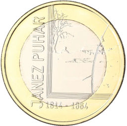 Монета 3 евро 2014 года Словения 200 лет со дня рождения Янеша Пухара