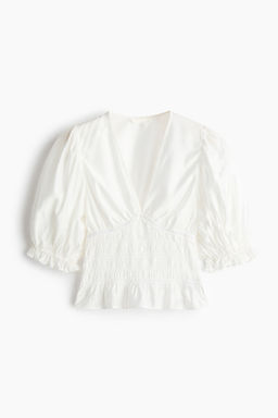 Blusa con cintura nido de abeja - H&m фото 3