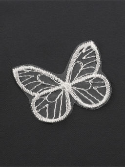 Цена за 2 шт. Аппликация для одежды «Бабочка», текстильная, 3.5×4 см, 10 шт., белая