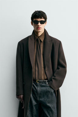 DOUBLE-BREASTED WOOL COAT