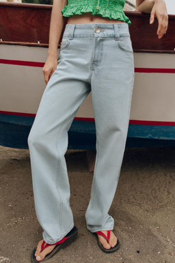 JEANS Z1975 STRAIGHT TIRO ALTO CINTURA ANCHA / Azul claro - Zara фото 2