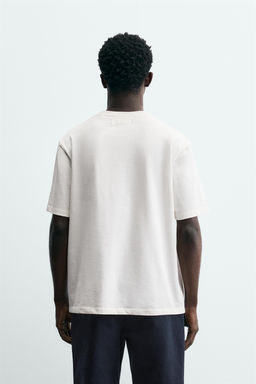 CAMISETA MEDIUM WEIGHT MANGA CORTA / Blanco roto - Zara фото 3