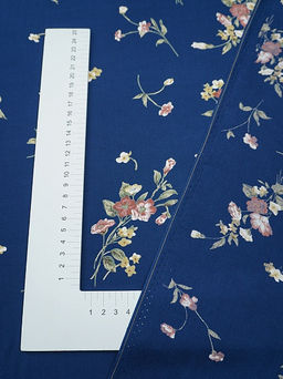 Штапель Премиум Вечерний букет цв.темно-синий, ш.1.45м, вискоза-100%, 120гр/м.кв - Купава фото 4