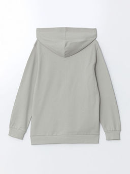 Kap??onlu K?z ?ocuk Fermuarl? Sweatshirt