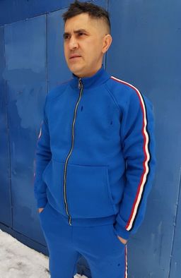 274 Костюм утепленный, василек с лампасом - Knitka wear фото 2