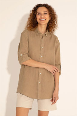 Мужская рубашка цвета хаки с длинным рукавом - U.s. polo assn фото 10