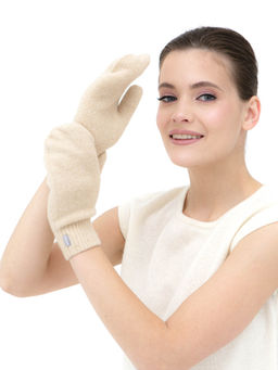 Варежки из кашемира 30117 бежевые