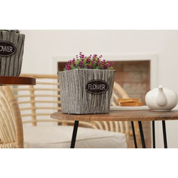 Кашпо для цветов плетёное «Луция», 16×16×15 см, квадрат, серое
