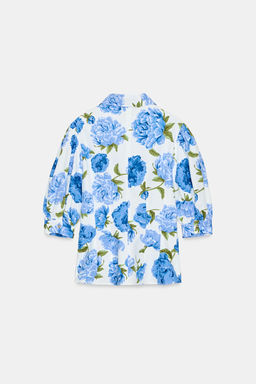 FLORAL PRINT POPLIN SHIRT - Zara фото 17