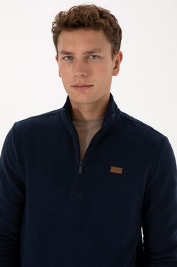 Erkek Regular Fit Yar_m Fermuarl_ Lacivert Basic Sweatshirt - U.s. polo assn фото 2