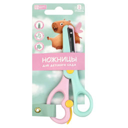 Ножницы для детей Феникс+, арт.72867/ 24 КАПИБАРА-МИЛАШКА (бирюзовый, розовый, 13,5х6,2 см, длина ле