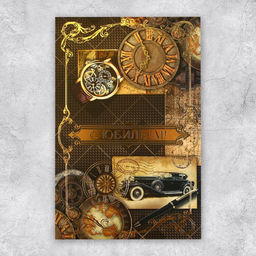 Цена за 5 шт. Открытка С Юбилеем, машина, 19 29 см - Дарите счастье фото 2