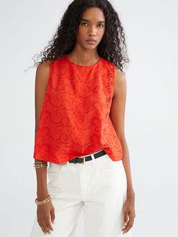 Bisiklet Yaka Ajurlu Brode Bluz