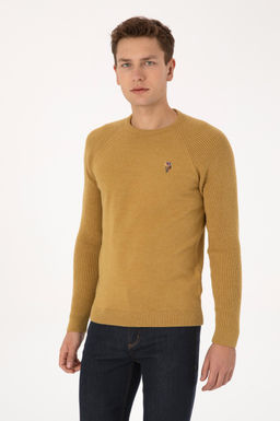 Erkek Regular Fit Bisiklet Yaka Hardal Kazak - U.s. polo assn фото 3