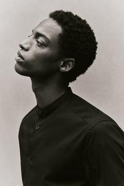 Camisa con cuello mao Slim Fit - H&m фото 5