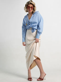 Юбка атласная Эвелин (сливочная) Ю15382-25М